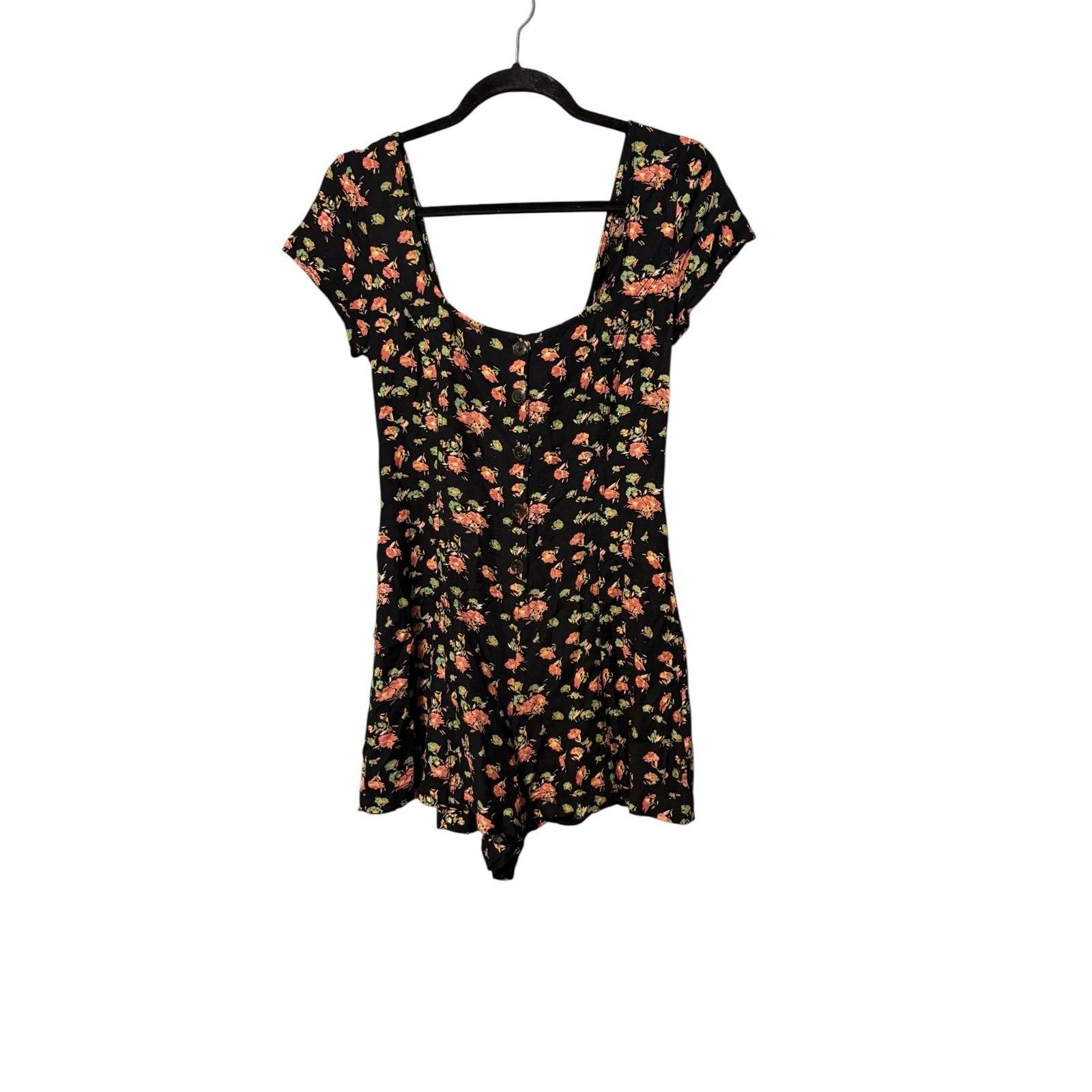 Urban Outfitters My So Called Romper Size M Button Front Smocked Back Floral